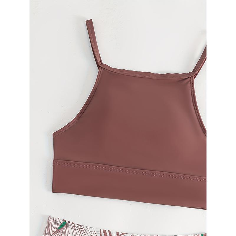 Sexy Bikini Woman High Neck Swimsuit Female Two Pieces Swimwear Women High Waist Bikinis Set Beach Wear for Bathing Suit