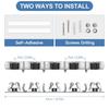 Mop and Broom Holder Wall Mount 304 Stainless Steel 5 Slots 4 Hooks Broom Hanger for Garage Laundry Room Closet Wall