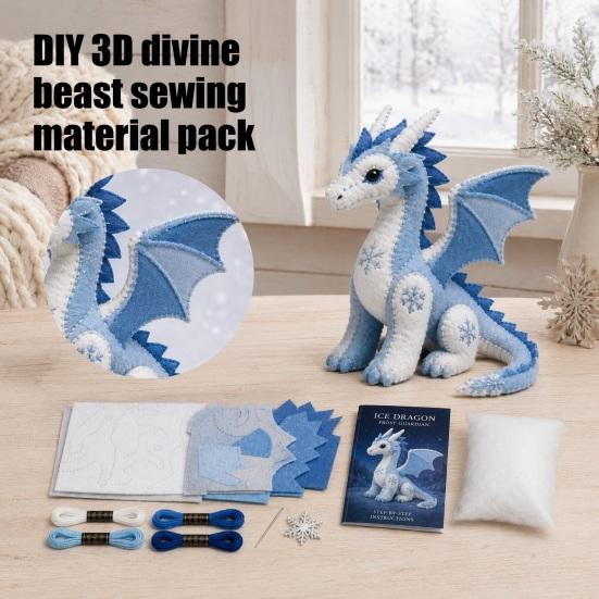 Kit de Patchwork DIY de Animales Árticos para Principiantes, Kit de Costura de Animales Guardianes de Invierno, Kit de Manualidades de Animales de Peluche 3D y Criaturas Míticas para Decoración del Hogar