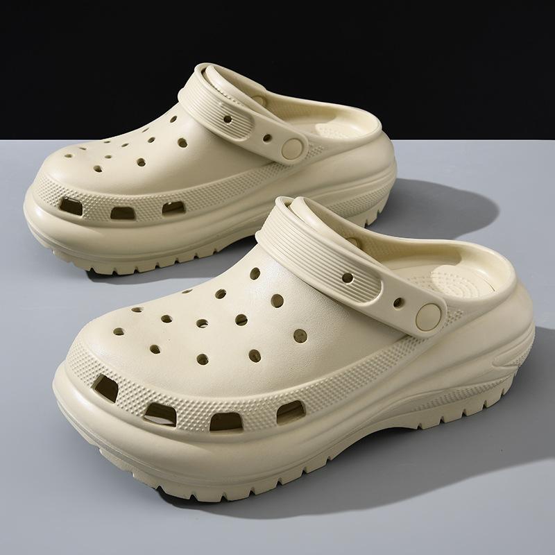 New fashion hole shoes women's platform outdoor wear EVA cool slippers men