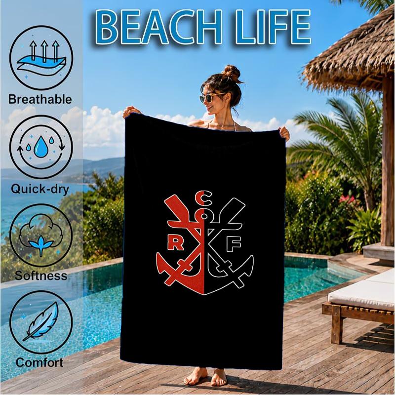 Fußballverein Aufgedrucktes Mikrofaser-Strandtuch, Weich und Saugfähig, Schnelltrocknend, Ideal für Sommerreisen, Strand-Essentials, Schwimmbad