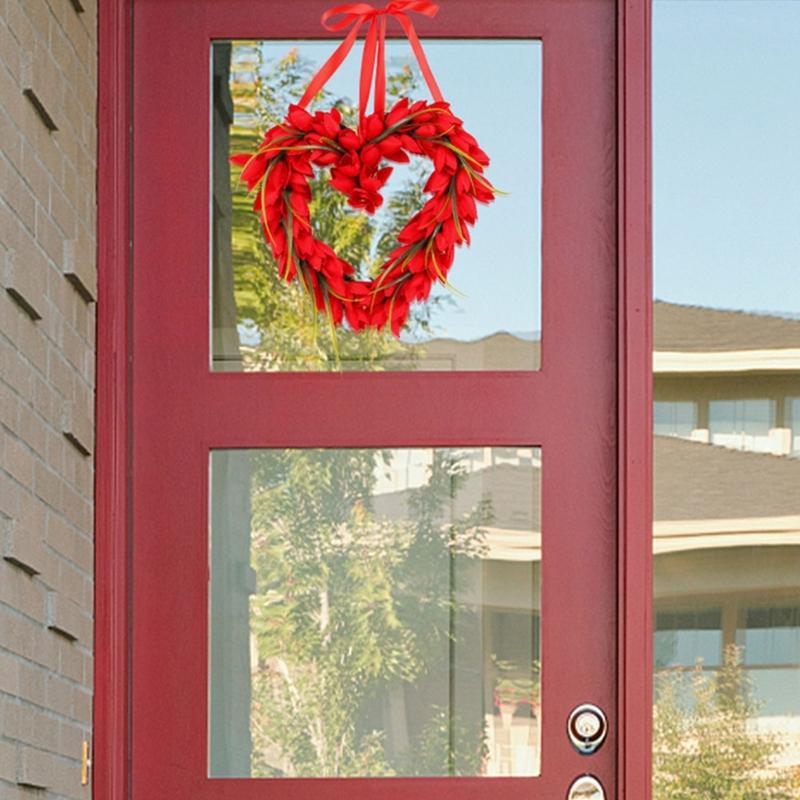 Valentines Day Wreath Pendant Tulips Love Garlands Decoration Proposal Scene Layout Props Valentines Day Garlands Party