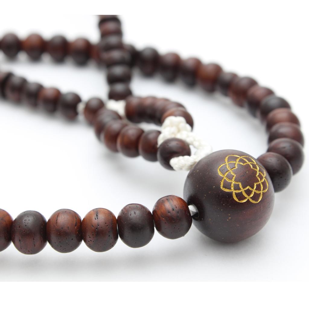 Soka Gakkai Prayer Natural Solid Engraved with the Soka Gakkai Mark SGI Prayer Beads Beads, Rosewood, High-quality Tassel, (unisex),