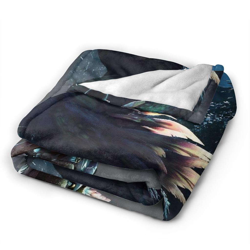 Monster Hunter Wilds Flannel Blanket Winter Soft Durable Throw Blanket for Couch Chair Fashion Bedspread Sofa Bed Cover