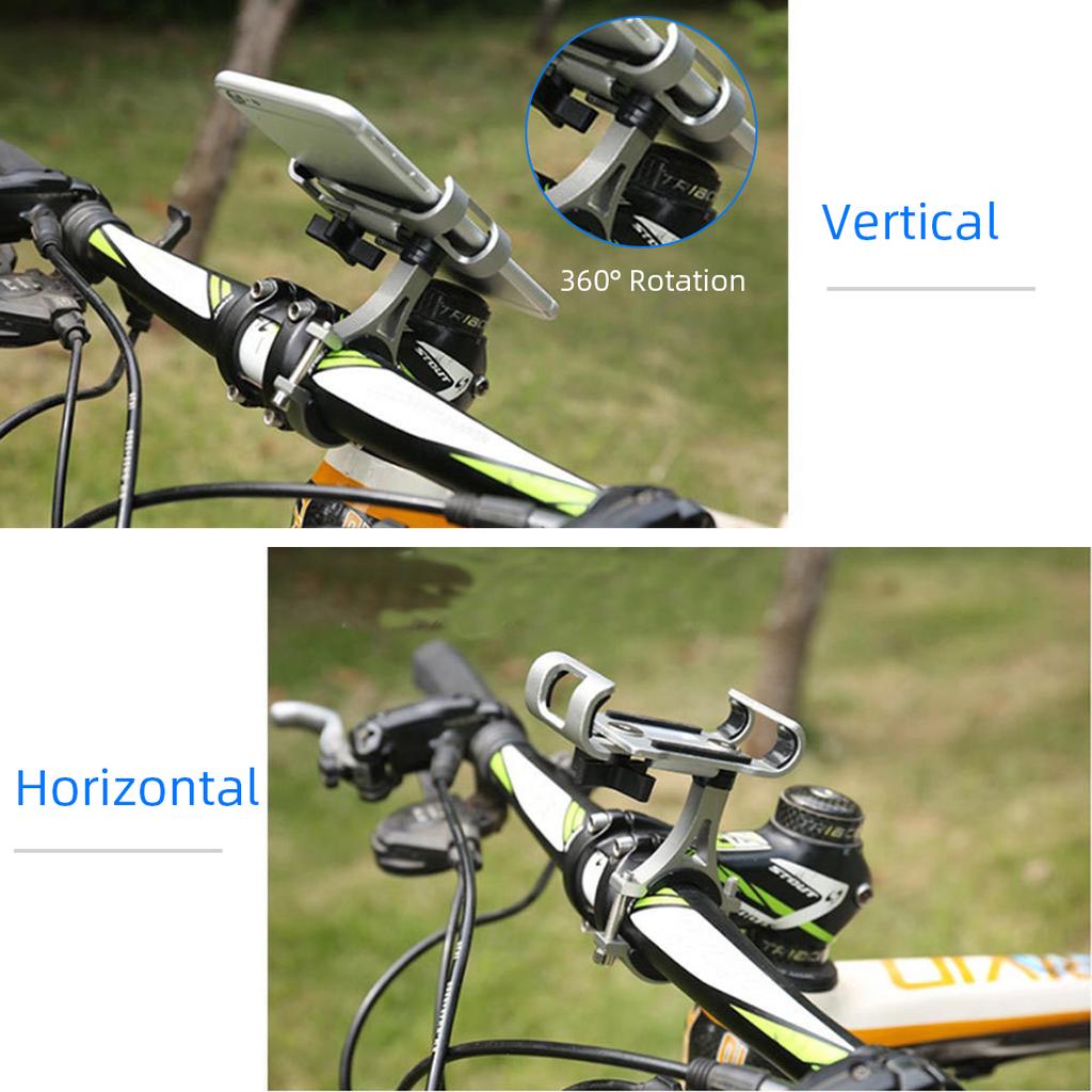 Bicycle & Motocycle Phone Mount,Aluminum Alloy Phone Holder with 360 Degree Rotation Compatible with iPhone 14/13/12/11 etc,Samsung Etc GPS