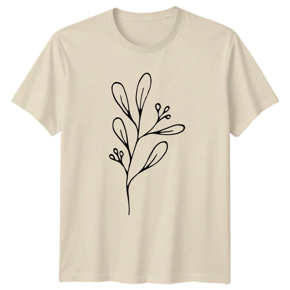 Minimalist Botanical Simple Aesthetic TShirt Floral Illustration Gift