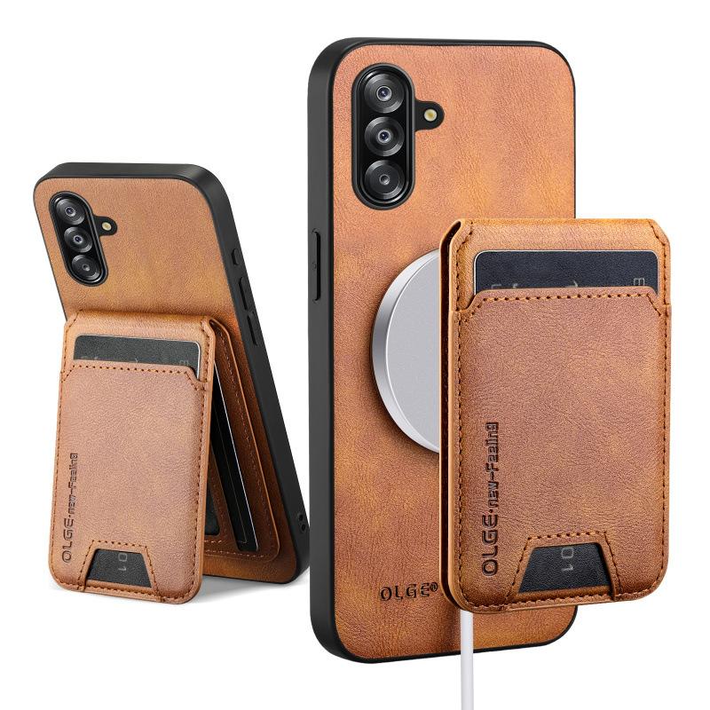 Applicable To Samsung Galaxy A17 Mobile Phone Case A07 Cow Pattern Leather Magnetic Card Case New High End Business