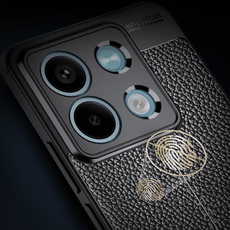 Handyhülle mit Litschi-Textur für Xiaomi Redmi Note 13 5G Hülle TPU Stoßfeste Schale