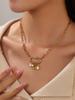 Paperclip Charm Necklace for Women, Gold Chunky Charm Necklaces Starfish Seashell Jewelry Charms Boho Gift Minimalism Metallic Style