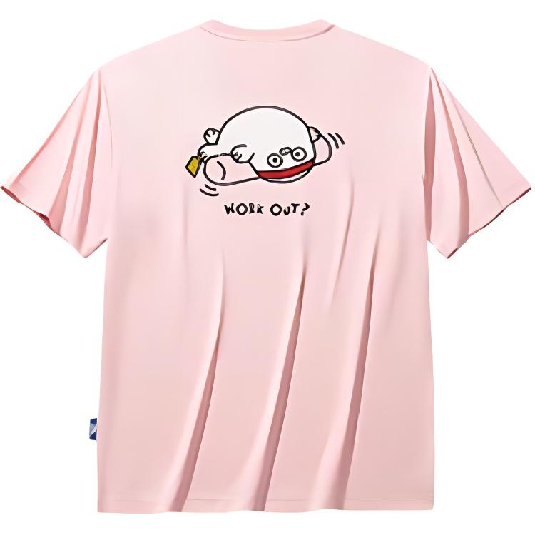 Anta X Seal Look Collaboration Life Series Cartoon Anime Letter Round Neck Breathable Versatile Short Sleeve T-Shirt Unisex T-Shirt 972528106-5
