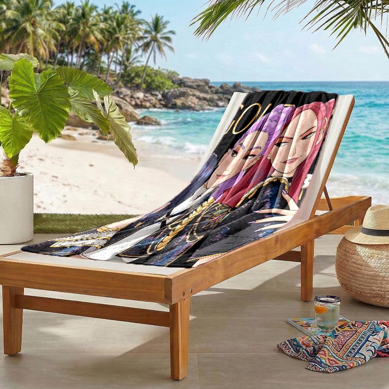 Kpop Hunter Fashion Beach Towel: Ideal for Summer Adventures Soft, absorbent and quick drying suitable for swimming and bathing