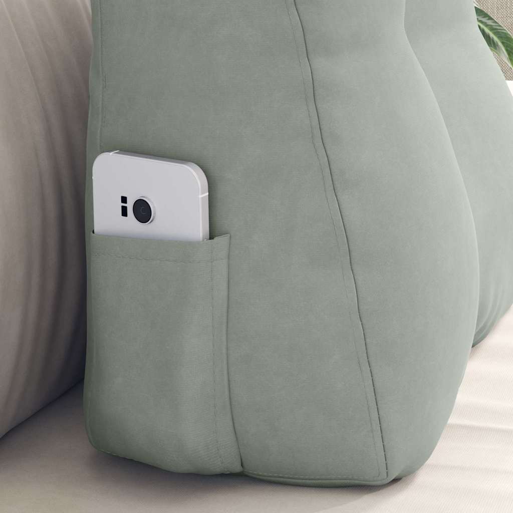 Back Cushion Light Grey 45 x 24 x 50 cm Velvet