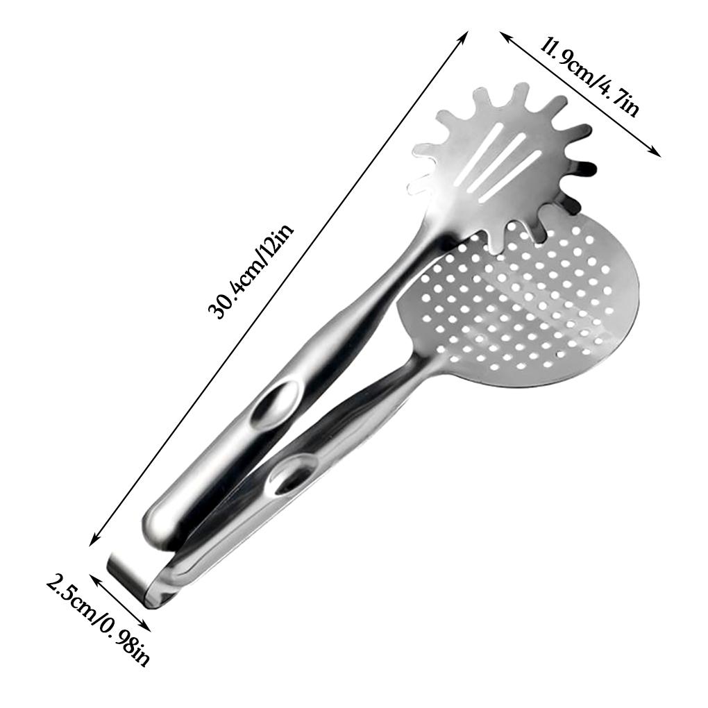 BBQ Thongs Stainless Steel Food Clip Steak Bread Clamp Kitchen Frying Oil Cooking Filter, 2010