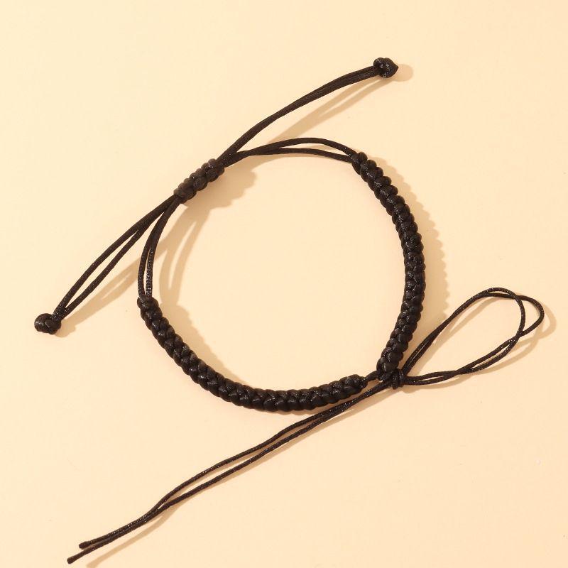 Ręcznie robiona bransoletka z węzłem King Konga Benmingnian ze złotymi koralikami - Czerwony sznurek dla par