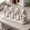 Artistic Collectible Animal Statues 3D Printed Orangutan Ornament, Modern Desktop Gorilla Figurine, Creative Monkey Statue with No for Office