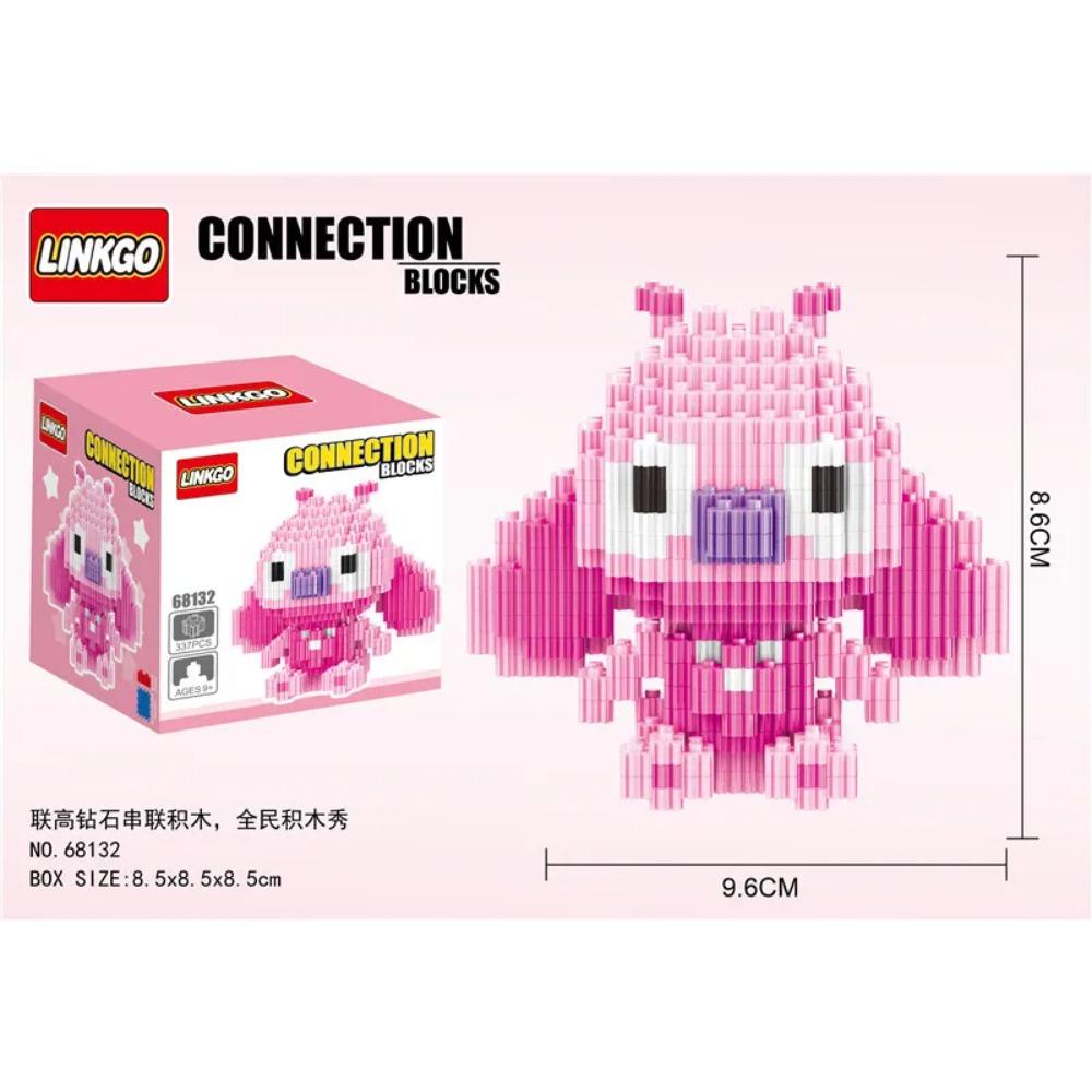 Linkgo Anime Connection Stavebnice Goku Luffy Demon Slayer Nezuko Stitch Pikachu Sasuke 3D Model Mini Cihlová Figurka Hračky