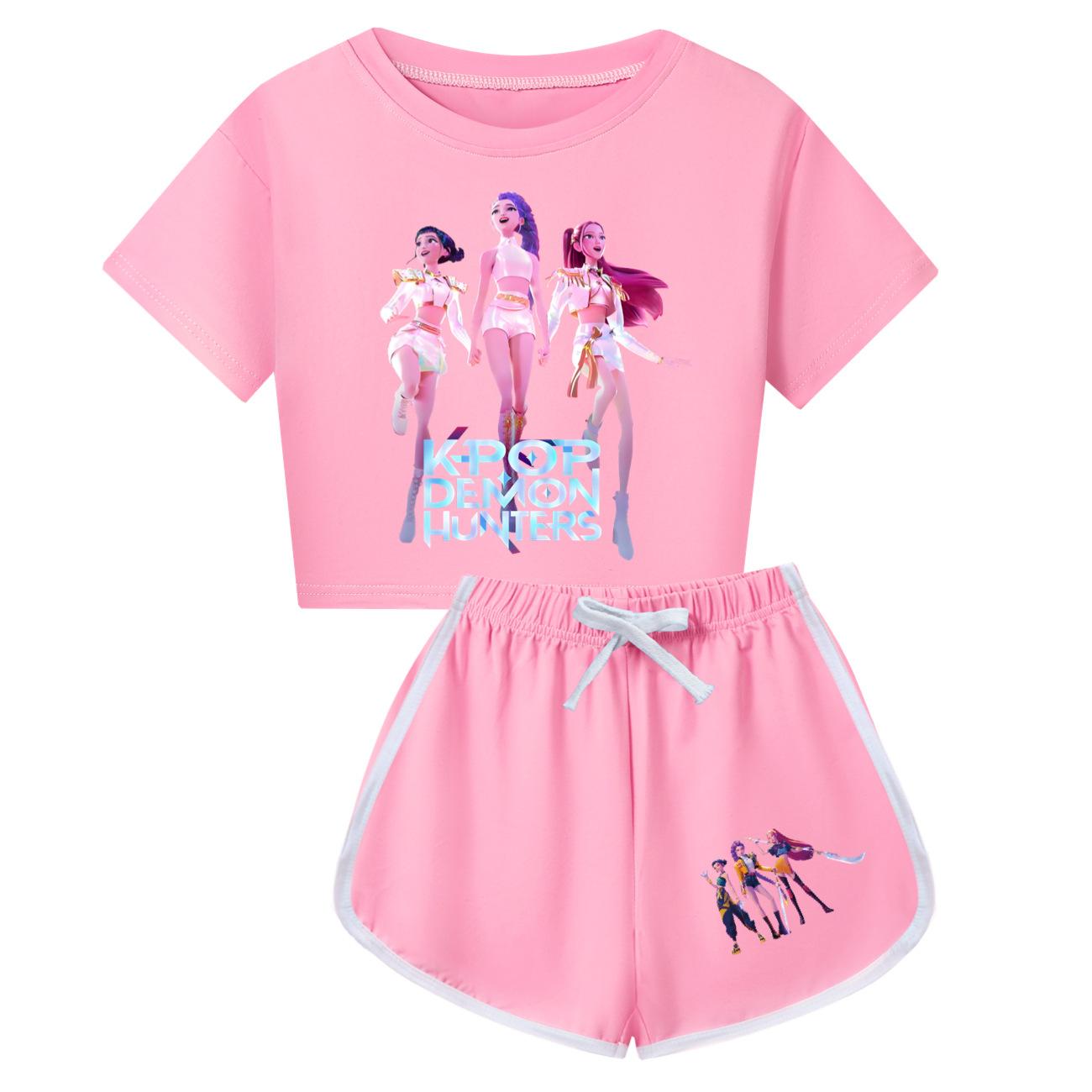 

Family Matching Tops and Shorts Set Long Sleeve Pajamas for Adults and Kids children 110 розовый