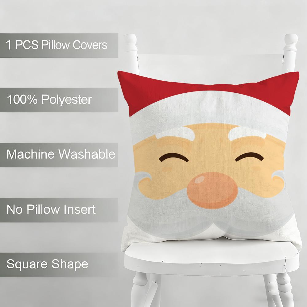 Christmas Elements Cushion Cover Household Decoration Linen Sofa Cushion Cover: Skin-Friendly & Breathable With Invisible Zipper