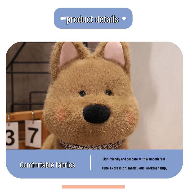 West Highland White Terrier Puppy Plush Toy - Cute Dog Doll for Girls, Living Room Sofa Decoration, Internet Celebrity-Inspired.