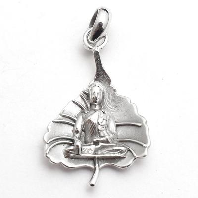 Buddha Pendant, Silver Jewelry, Statement Jewelry, 925 Sterling Silver, Leaf Pendant, Gifts For Her