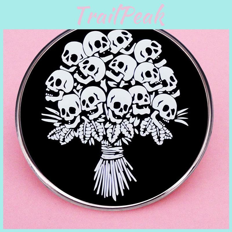 Trendy Skeleton Chest Pin Brooch Crafted From Durable Alloy Perfect For Halloween Celebrations