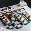 Chang Baosen Rechteckige Keramikteller im japanischen Stil