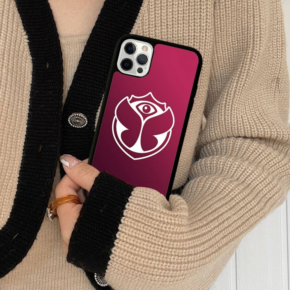 Logo Musical T-Tomorrowlands Pour IPhone 17 16 15 14 13 12 11 Pro Max Plus Mini PC+Coque Arrière de Téléphone en TPU