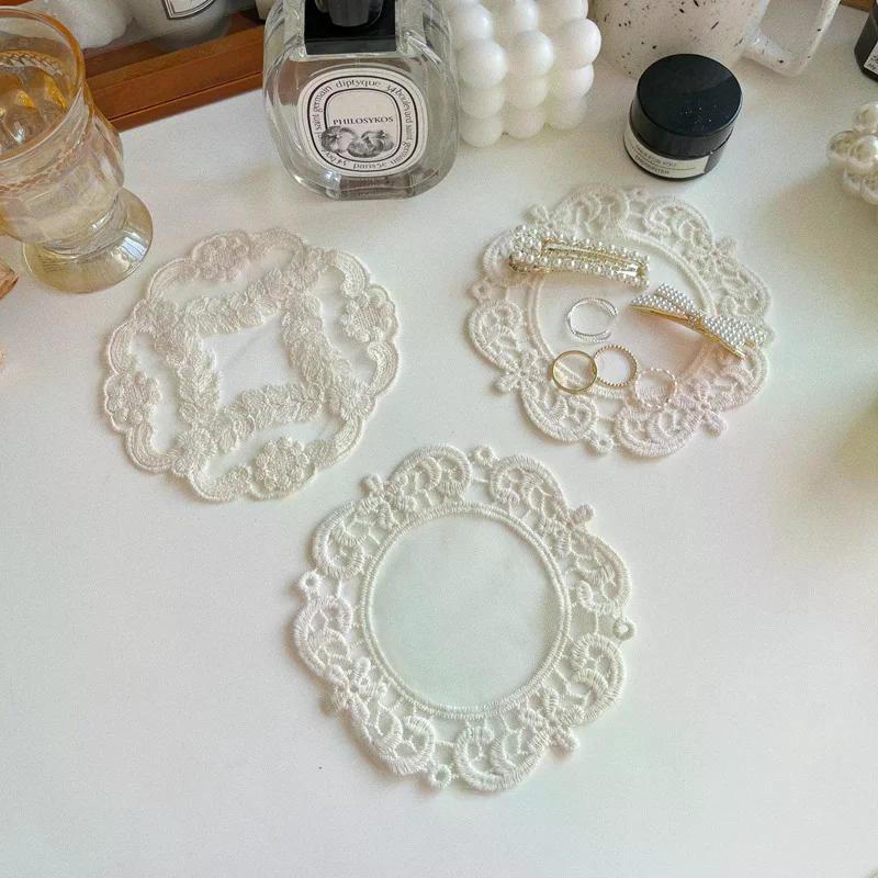 Embroidered Lace Coaster Placemat Vintage INS Craft Bowls Coffee Cups Coaster Table European Style Insulation Plate Mat