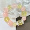 13-16Mm Large Particle Natural Lemon Citrine Madagascar Rose Quartz Bracelet