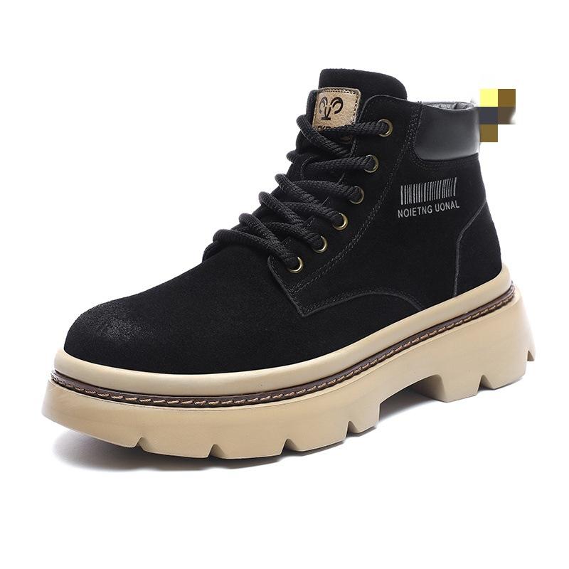 Autumn and Winter New Men's Martin Boots Thick-soled Heightening Outdoor Sports Tooling Shoes Retro High-top Lace-up Trendy Boots