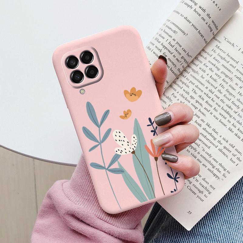 For Samsung Galaxy M33 M53 5G Case Cute Fashion Heart Flowers Soft Silicone Bumper Cover For Samsung M13 M15 M55 M35 Fundas TPU