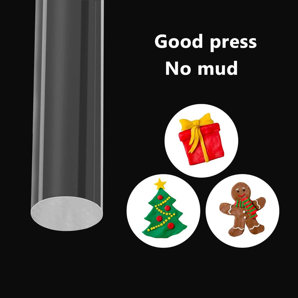 Rolo de Argila Acrílica Rolo de Tubo Redondo Acrílico Rolo de Barra de Argila Rolante Argila Transparente Arte Artesanato DIY Ferramenta de Argila Polimérica