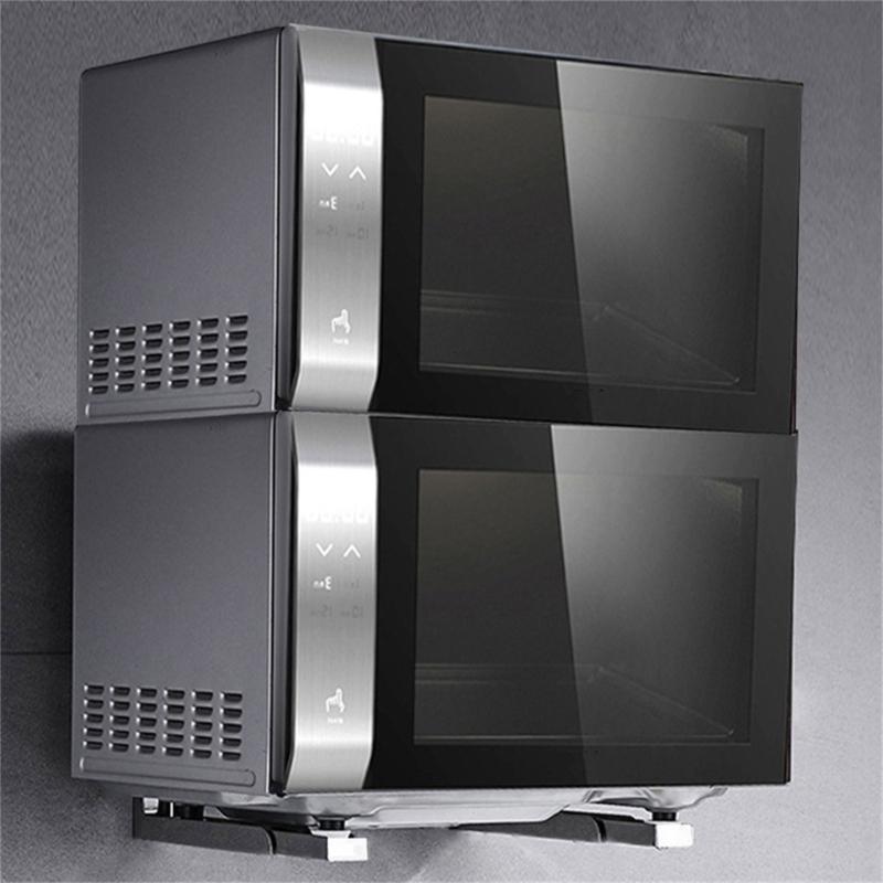 Retractable Arms Wall Shelf Wall Mount Metal Kitchen Organizers Telescopic Shelf Foldable Support Stainless Steel Mount