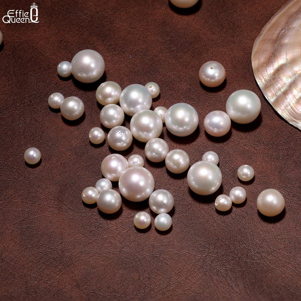 EFFIE QUEEN 10Pcs Freshwater Pearl Wholesale AAAA High Quality Round Shaped Bead For Jewelry Making DIY Chain, Earring Gift PP13