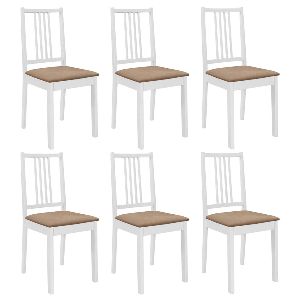 Chaises à manger avec coussins lot de 6  bois solide