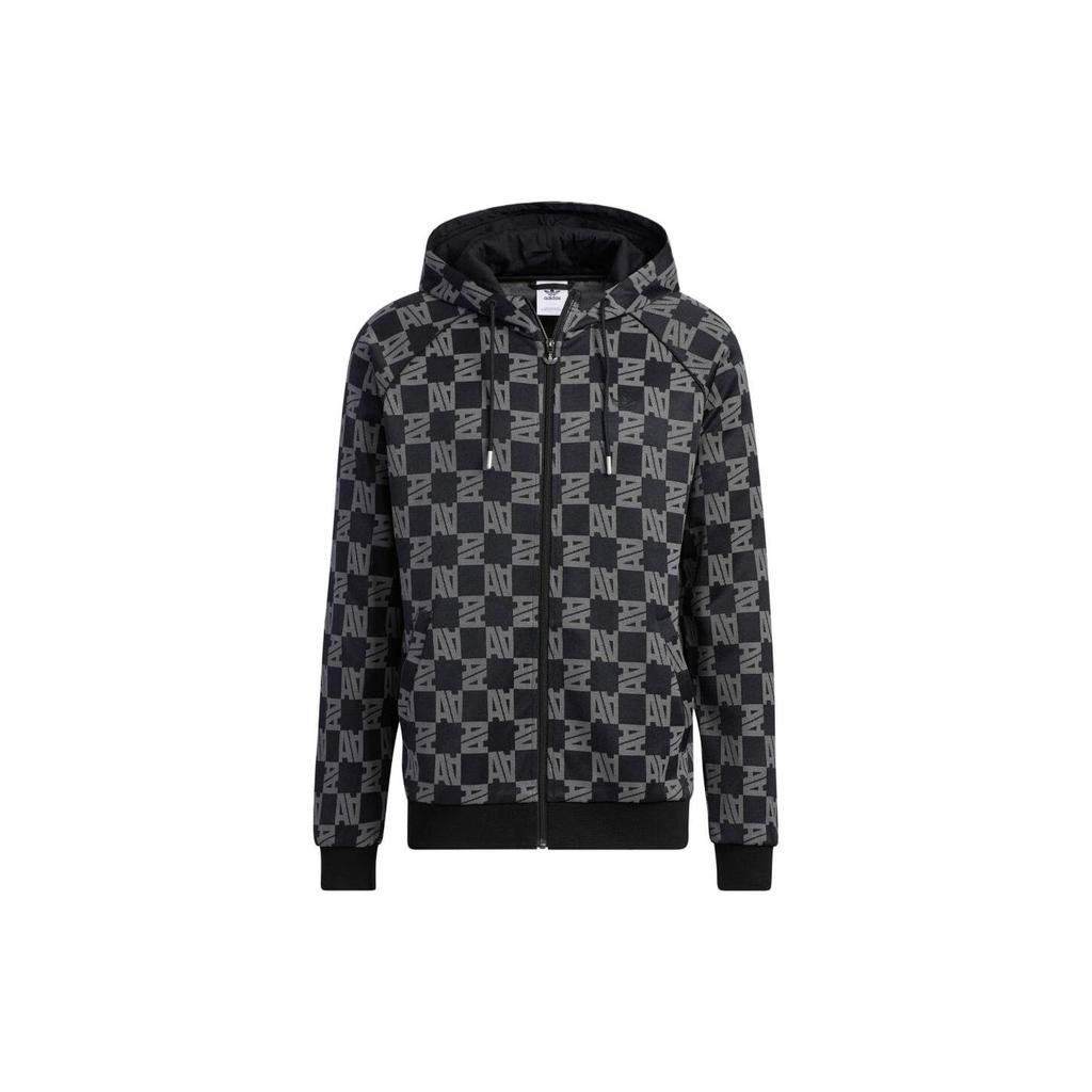 Adidas Logo Printed Hoodie With Drawstring Unisex Jackets Black HR3435