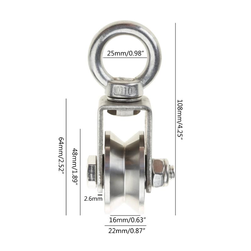 Super-Silent Swivel Pulleys Wheel Roller Pulley Block 360Degree Rotation Excellent Durability Traction Wheels Roller