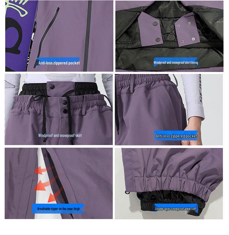 Eisgrad Wasserdichter Skianzug: Warm, Samtgefüttert für Damen und Herren, Ideal für Herbst-/Winter-Outdoor-Aktivitäten