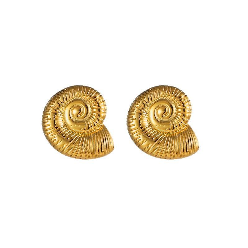 Bohemian Stainless Steel Conch Stud Earrings for Women Temperament Classic No Fading Earrings New Trend Beach Party Jewelry Gift