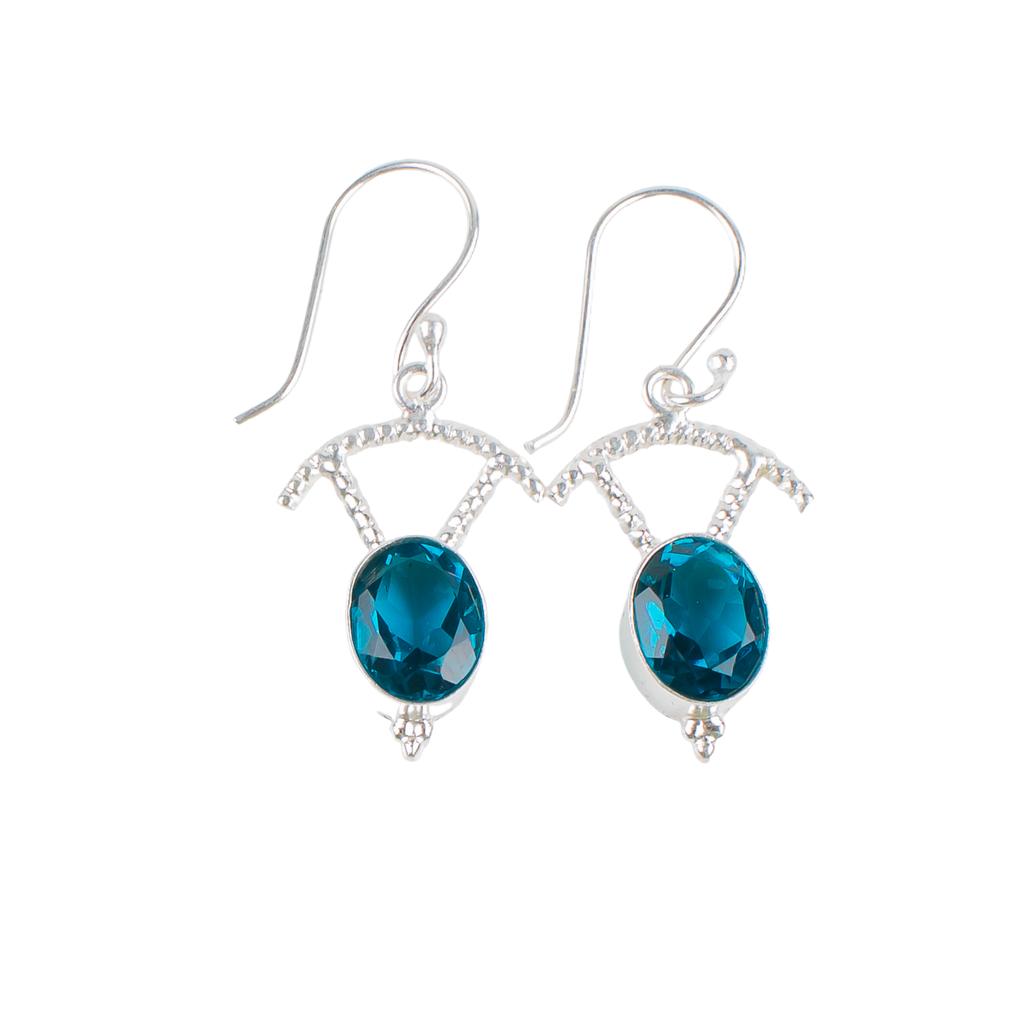 Apatite Gemstone 925 Sterling Silver Jewelry Handmade Earrings1.50" Gift For Her EE-51-12