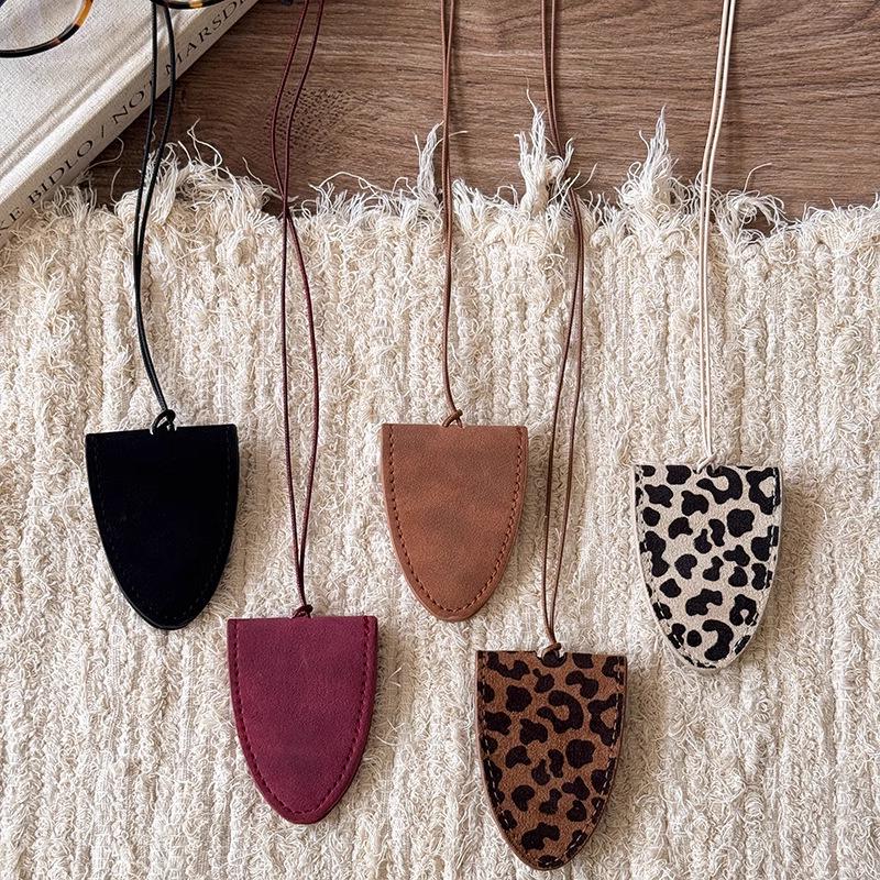 Leopard Print Suede Magnetic Eyeglass Necklace Chain