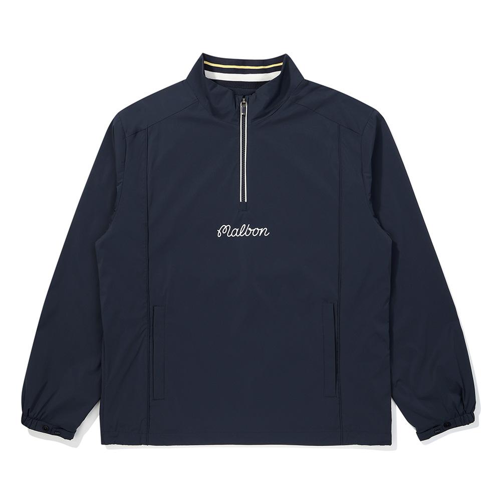 Malbon Golf Long Sleeve Anorak With Back Buckle Design Navy (Man)