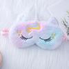 Adorable Unicorn Ear Plush Eye Mask with Rabbit Fur for Sleep
