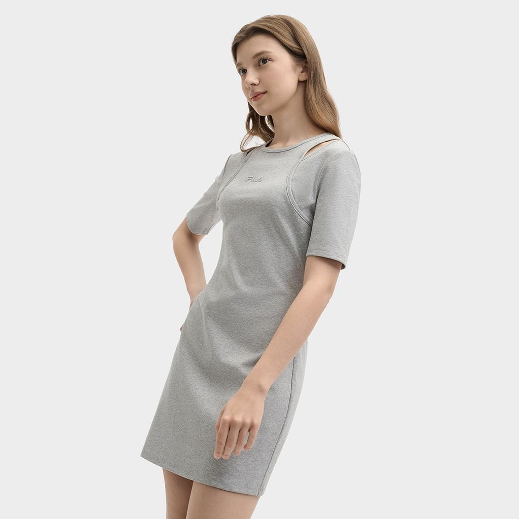 New FILA ORIGINALE Short Sleeved Dress Women's Medium Heather Gray F51W529301F-MG