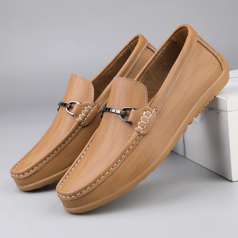 Fashion Genuine Leather Mens Loafers Handmade Casual Driving Flats Slip-on Shoes Luxury Comfy Moccasins New Luxury Male Business Shoes