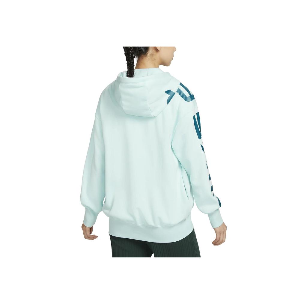 Nike Solid Color Loose Fit Hooded Long Sleeve Jacket Women Jackets Light-Blue FB8048-346