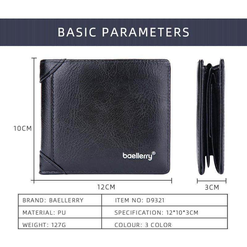 New Wallet Men Short Style European American Retro Business Horizontal Multi Slot Buckle Ticket Holder