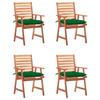 Garden Dining Chairs 4 Pcs with Cushions Solid Acacia Wood