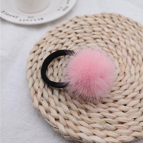 Plush Ball Head Rope, Mink Ball Hair Accessories, Fashionable  Girls' Hair Rings, High Elastic Rubber Bands, Large Plush Ball Hair Rope