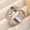 Vintage Inlaid White CZ Women's Ring Dazzling Two Color Hand Carving Daily Wear Party Jewelry Anniversary Gift